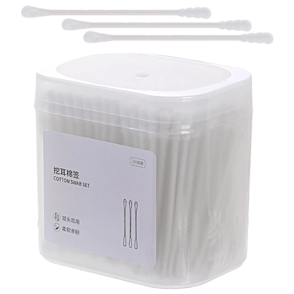 1 箱綿棒両頭使い捨て滅菌チップ清掃衛生美容ケア家庭旅行用綿棒耳掃除用