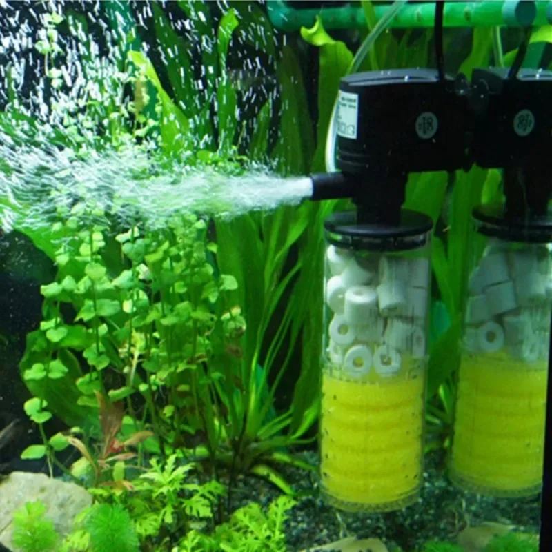 Aquarium diving interior fish tank with water pump sponge filter plastic environmental ../