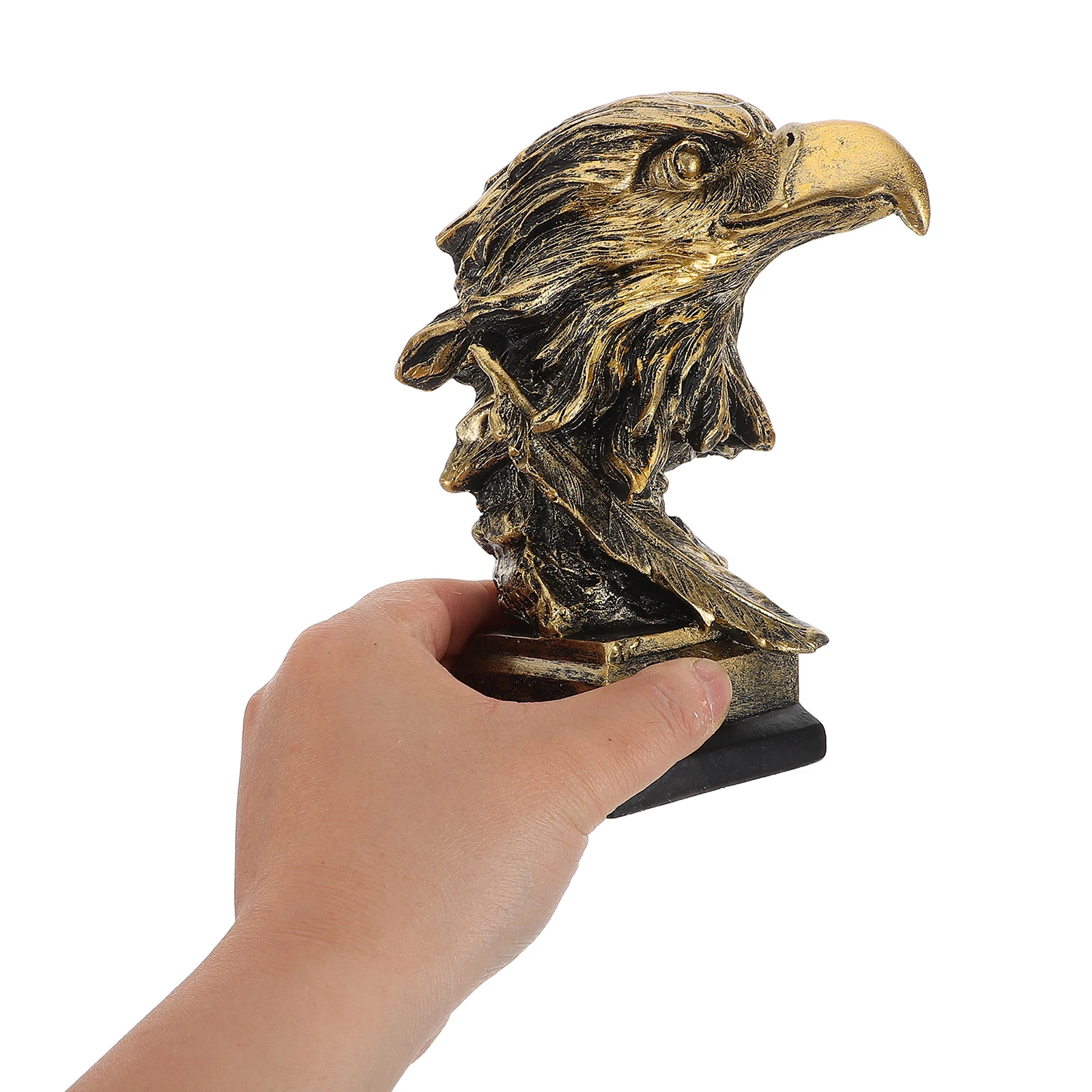 

Sculpture Eagle Head Figurine Resin Statue Home Office Decor Living Room Decoration Miniature Model Retro Bird Art