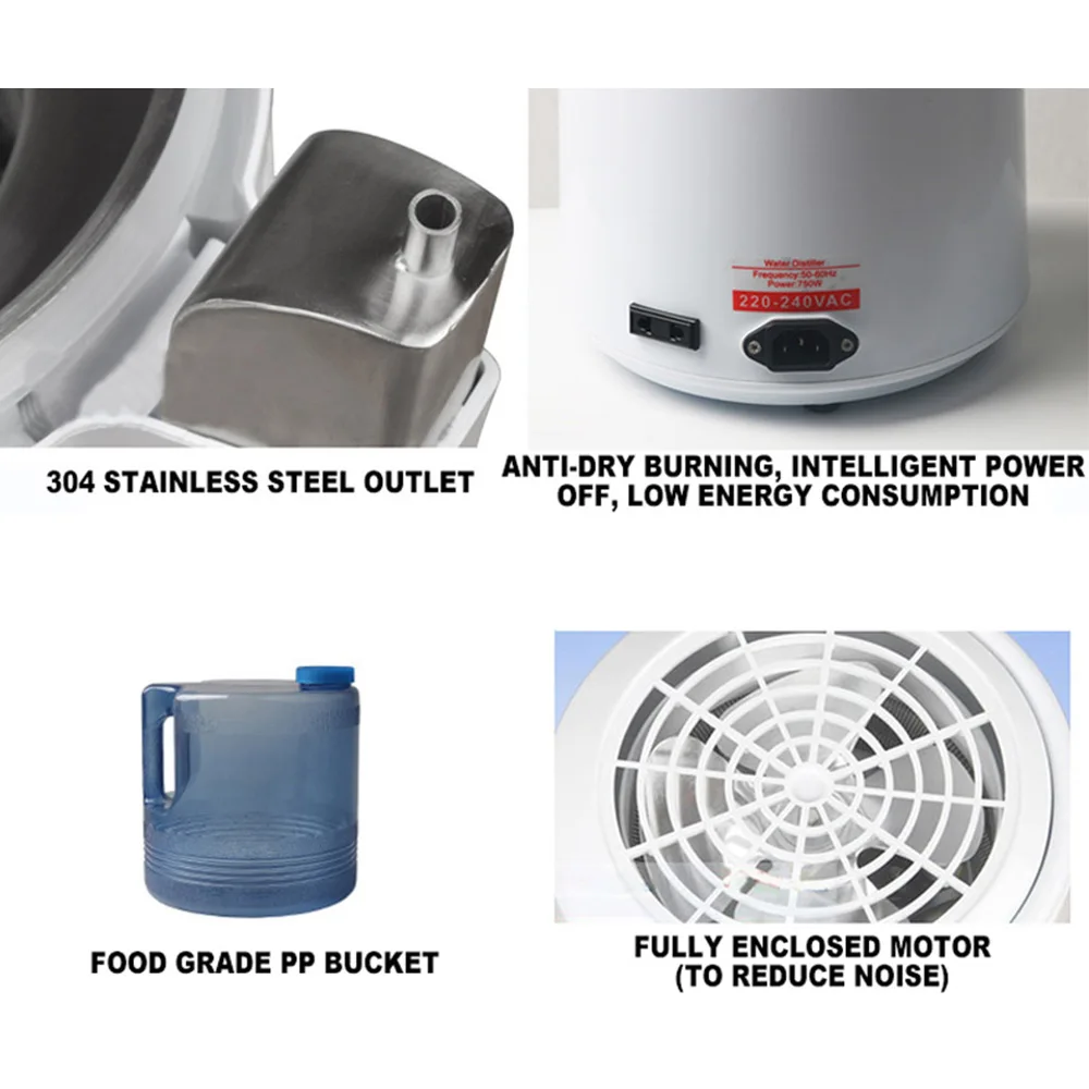 Commercial Dental Water Distillation Machine 4L Sterilizer Equipment 304 Stainless Steel Household Disinfection Machine