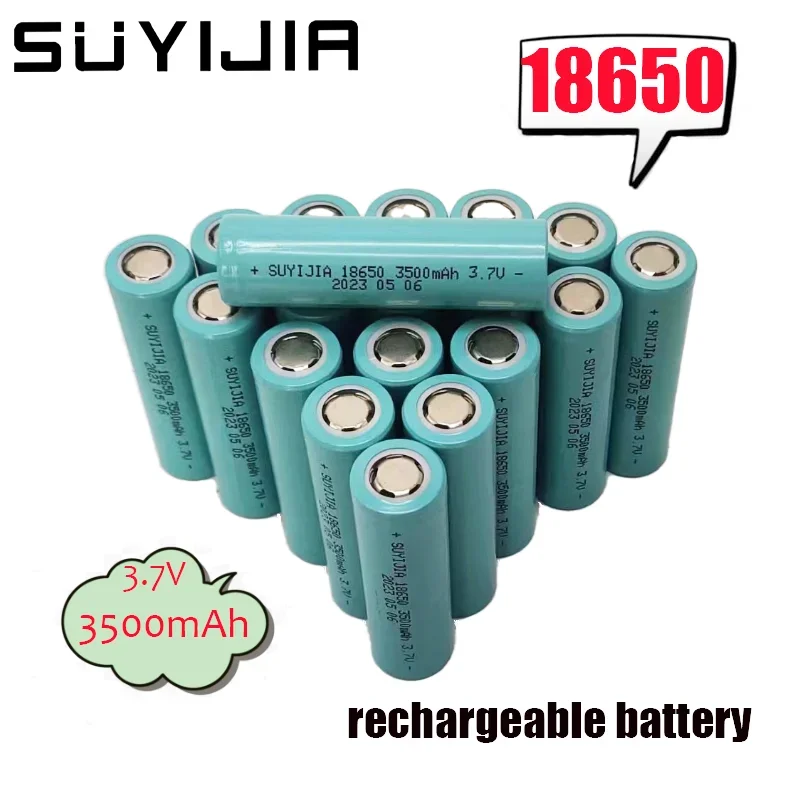18650 3.7V 3500mah Power Lithium Battery Rechargeable Lithium-ion Battery Suitable for Bright Flashlight Camera Backup Battery