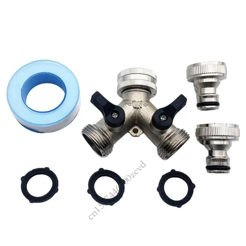 

Nickel Plated Garden Hose Splitter Set with 2 Way Connector Suitable for Landscape Efficient Outdoor Watering Irrigation P9YB