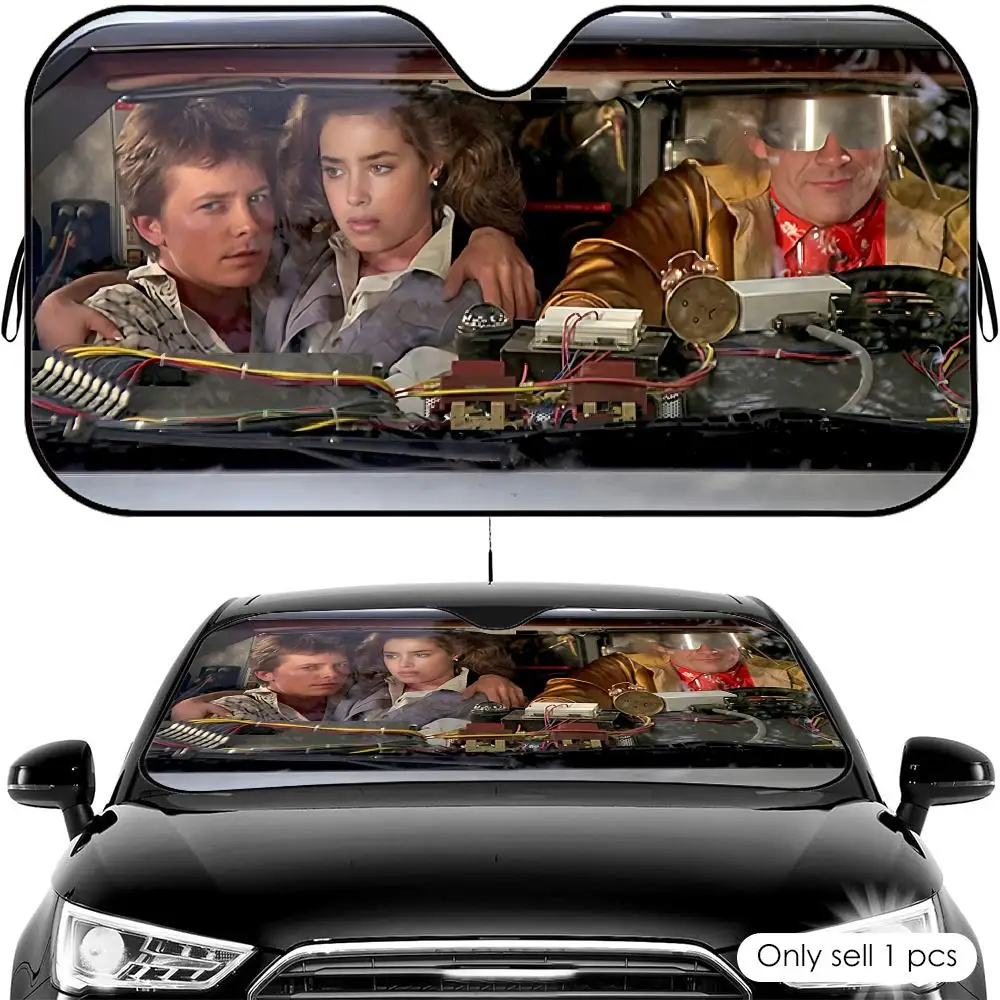 

Солнцезащитный козырек B-Back to the Future, многоразовый, из алюминиевой фольги, для лобового стекла автомобиля, защита от УФ-излучения, теплоизоляционный чехол-накидка