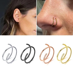 VOJO 20G G23 Titanium Double Hoop Nose Rings 6/8/10mm Hypoallergenic Small Spiral Piercing Jewelry for Women Men