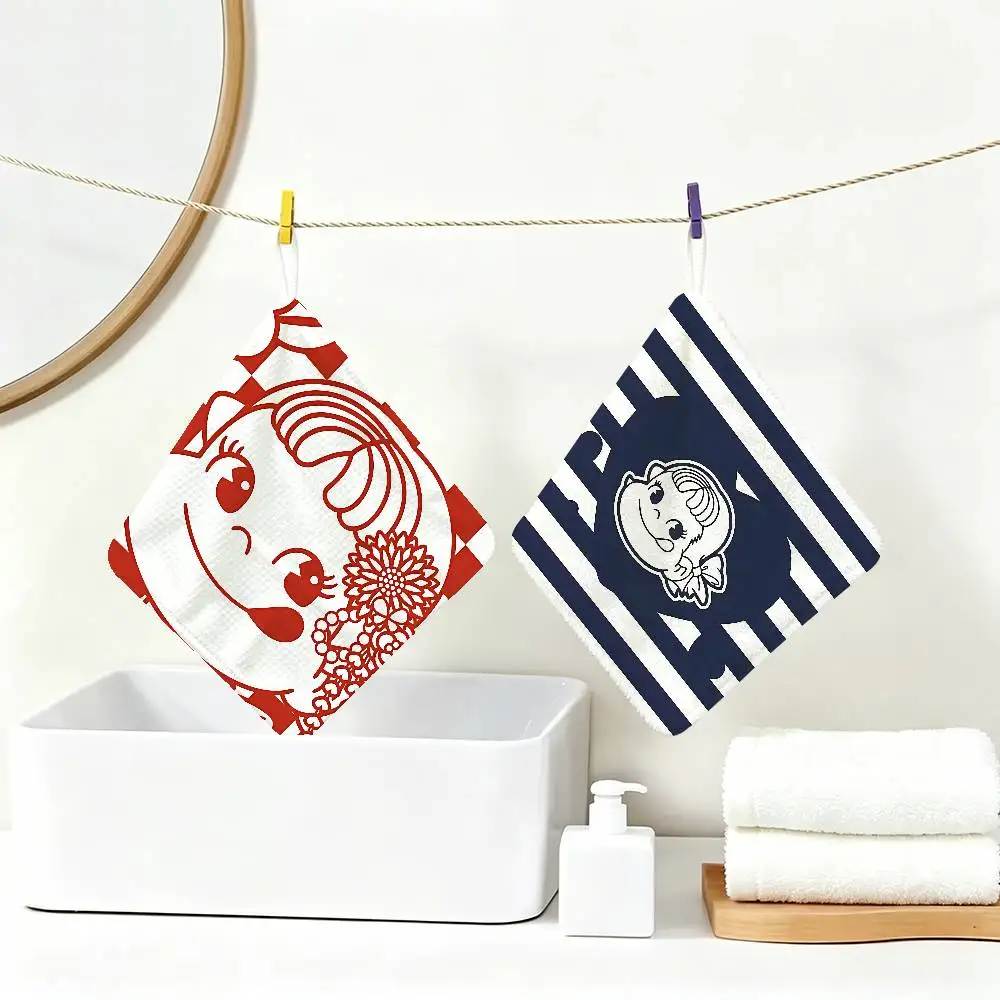 CUTE M-Milky P-Peko-chan Game Polyester Cotton Hand Wiping Towel, Hanging Towel, Quick Dry for Kitchen Bathroom Daily Supplies