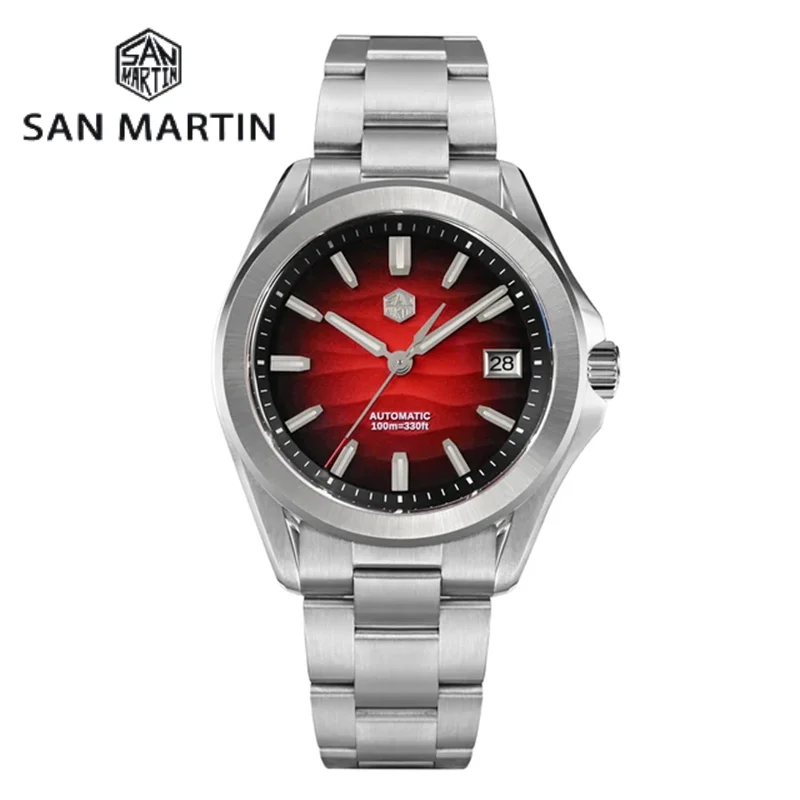 

San Martin New Gada Watch 39mm Desert Texture Men Dress Watch NH35 Automatic Mechanical Sapphire Waterproof 100m Luminous SN0129