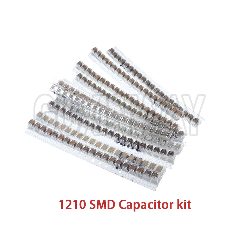 200PCS 10 Kinds*20pcs Capacitors Pack Capacitor SMD 1210 Assorted Set 0.1UF ~ 100UF 100NF 470NF 680NF 1UF 2.2UF 10UF 100UF