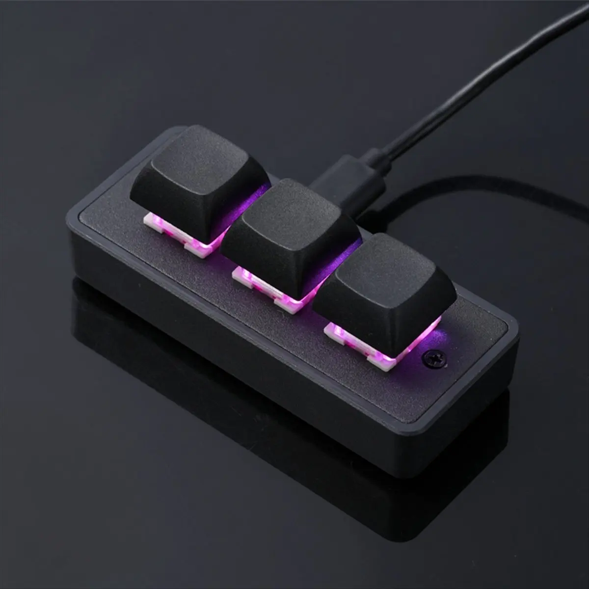 A003  Custom Mini Keypad 3 Keys Programming Macro Keyboard Copy Paste Cut USB Mechanical Keyboard for Games,Blue Switch