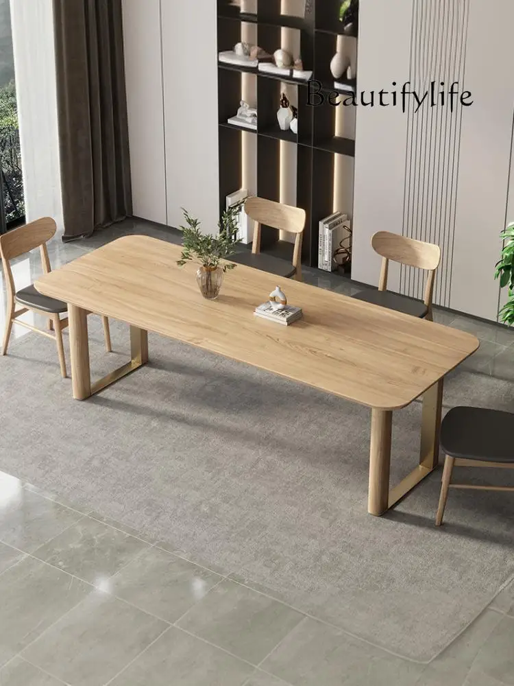 Nordic Simple Solid Wood Dining Table Silent Style Office Desk Modern Dining Tables and Chairs Set