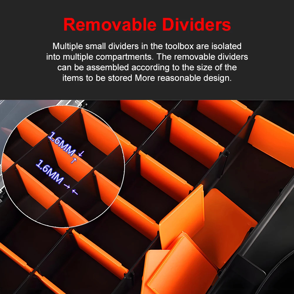 Plastic Portable Parts Tool Box Multi-Compartment Screw Storage Case Component Box Multi-function Durable Storage Tool Box