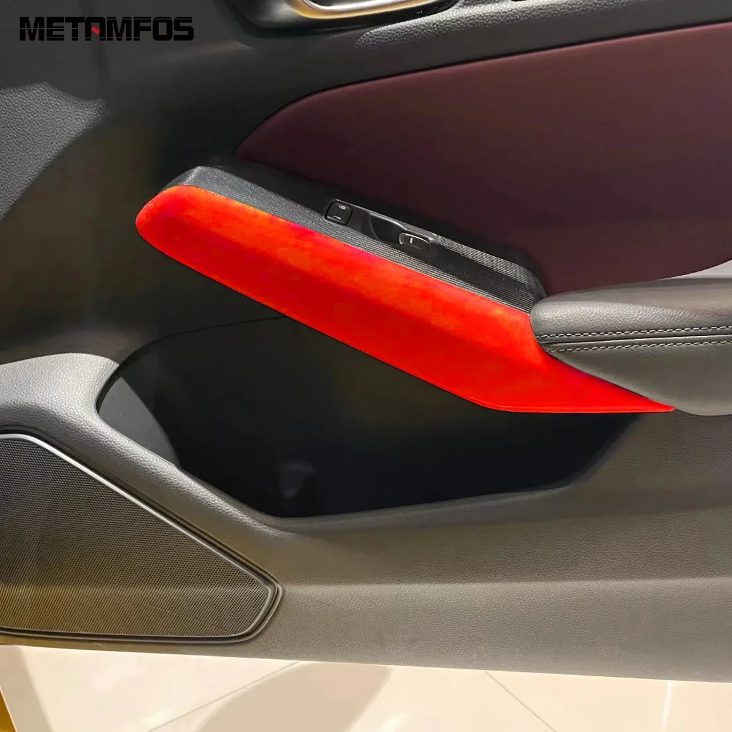For Honda Civic 11th Gen 2021-2025 Integra 2022-2025 Carbon Fiber Inside Door Armrest Handle Cover Trim Accessories Car Styling