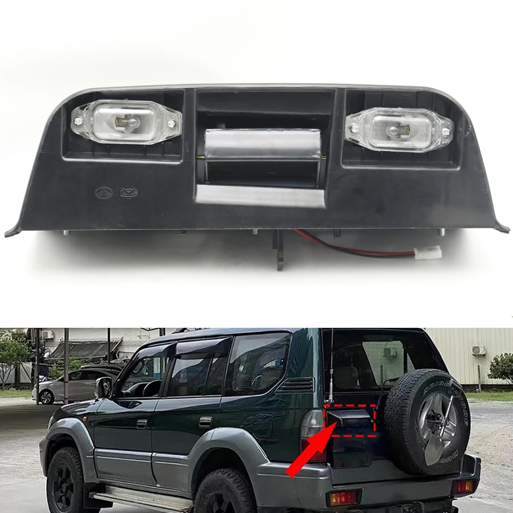 81270-60280 manija de puerta trasera abridor de puerta trasera lámpara de matrícula marco Assy para Toyota Land Cruiser Prado LC95 3400 1996-02