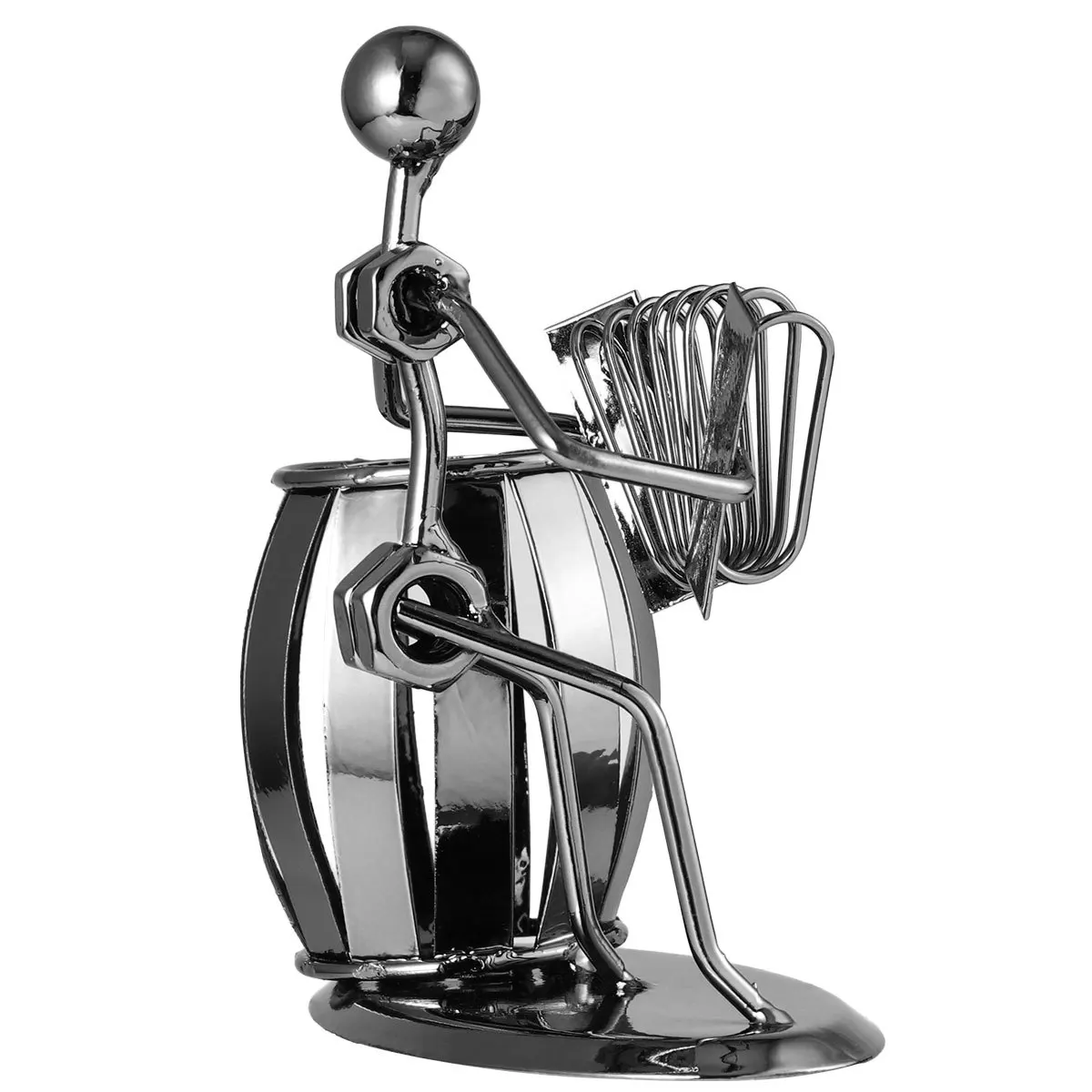 

Portable Accordion Iron Pen Holder Stationery Organizer Safe Creative Office Desk Decoration (Assorted Color)