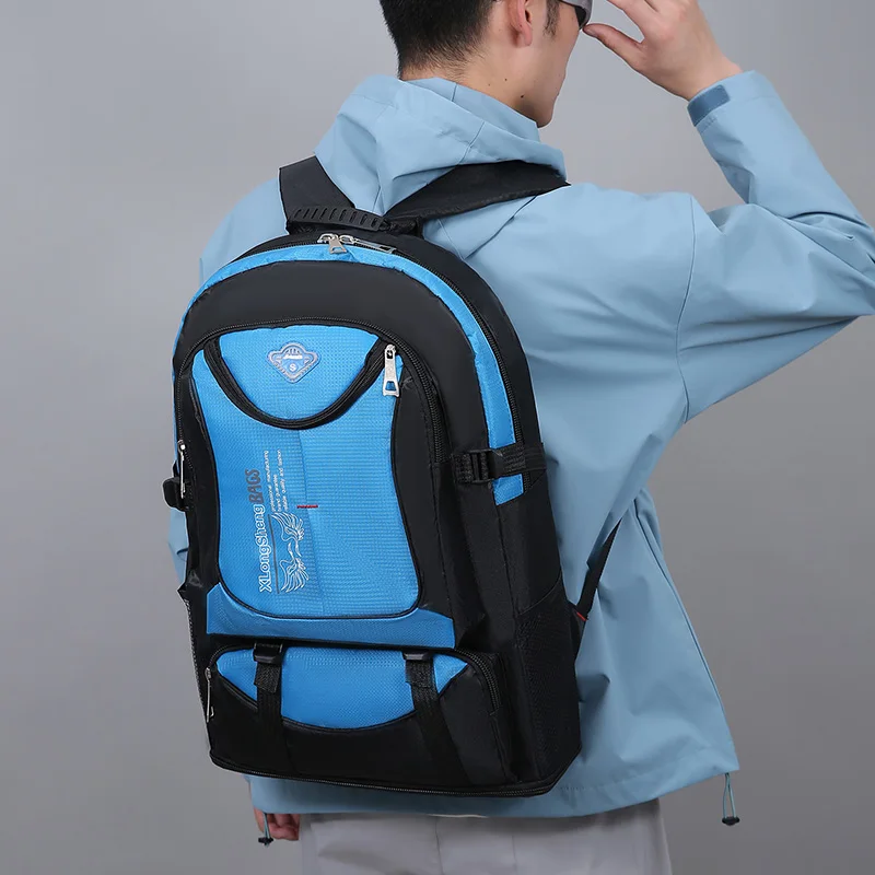 Large-capacity Student School Bag Casual Solid Color Backpack Material Oxford Men New Backpack Multi-functional Simple Bag