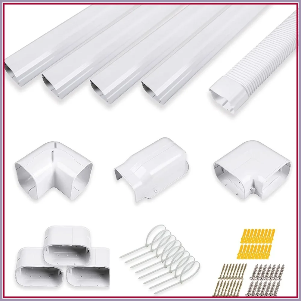 

17Ft Mini Split Line Set Cover 5" PVC Pipe Cover Kit for AC & Heat Pump White