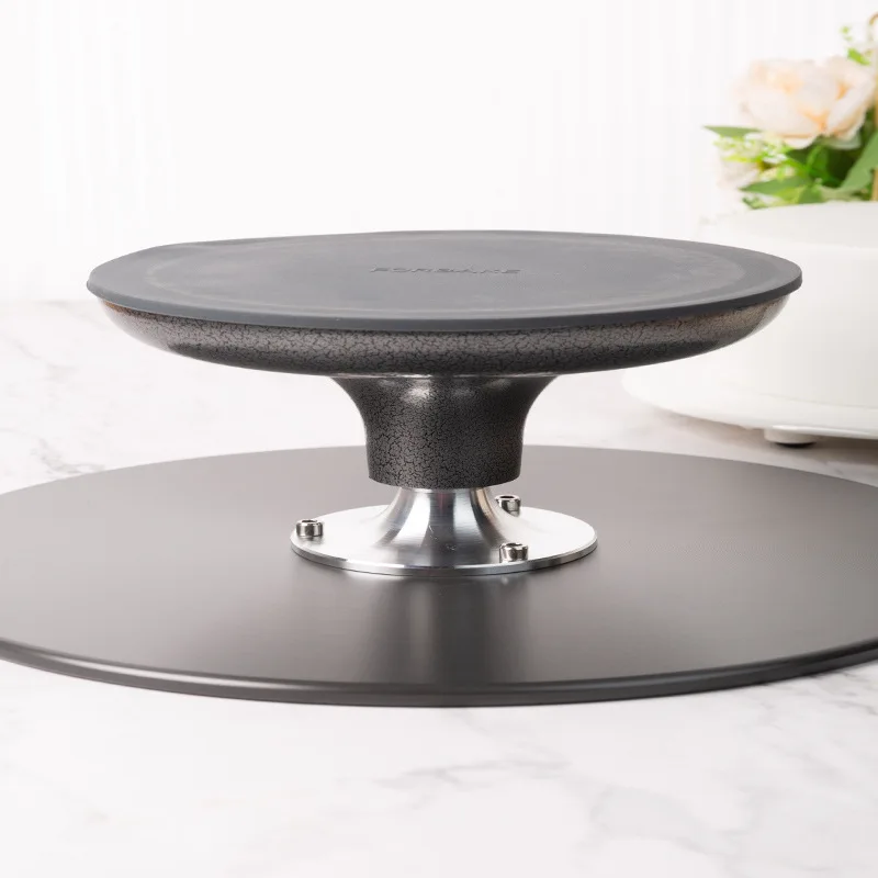 

French baker piping table aluminum alloy turntable with anti-skid ring cake turntable piping turntable baking tool set