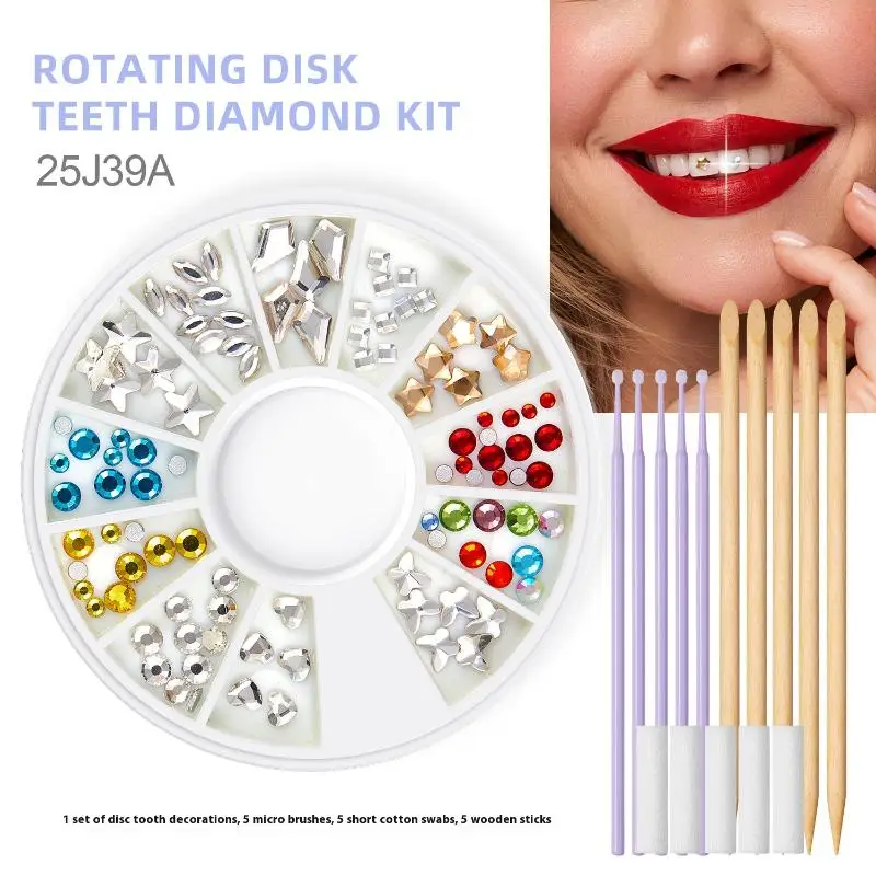 

Professional Disc Tooth Gem Kit Horse Eye Crystals Flash Jewelry Kit Light Luxury Temporary Dental Decoration Dental Accessories