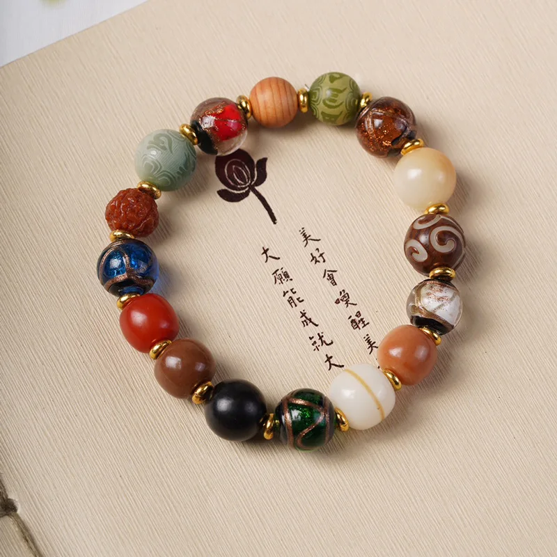 ثمانية عشر بذور بودي اليد سلسلة Lingyin سوار للرجال النساء الأدب والفن الصين شيك العرقية نمط بوذا الخرز السعر Wo #6