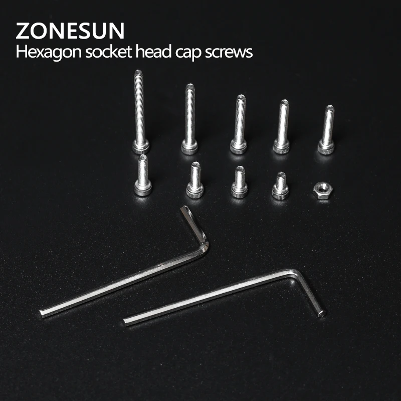 ZONESUN 360pcs/lot 304 Stainless Steel M3*6/8/10/16/18/20/25/30 Hex Socket Screw Allen Hexagon Head Cup Bolts Metric Thread