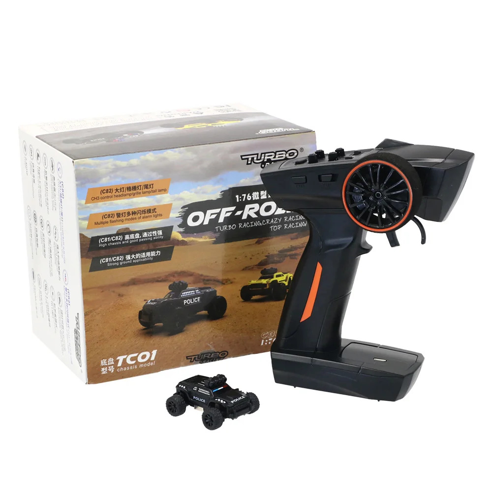 

Turbo Racing 1:76 RC Off-road Truck Car C82 Mini Car Full Proportional RTR RC Toys with Cool Lights for Kids Adults Gift