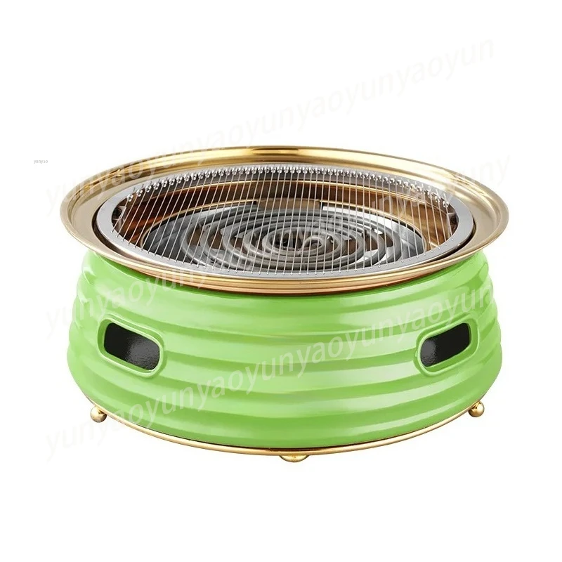 

Korean electric grill barbecue grill commercial round sita old lady barbecue shop mud stove pot charcoal frying pan mud stove