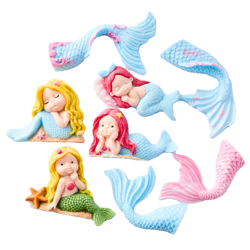 3d Mermaid Silicone Molds Princess Ocean Shell Fishtail Fondant Chocolate Plaster Resin Molds Cake Decoration Accessories