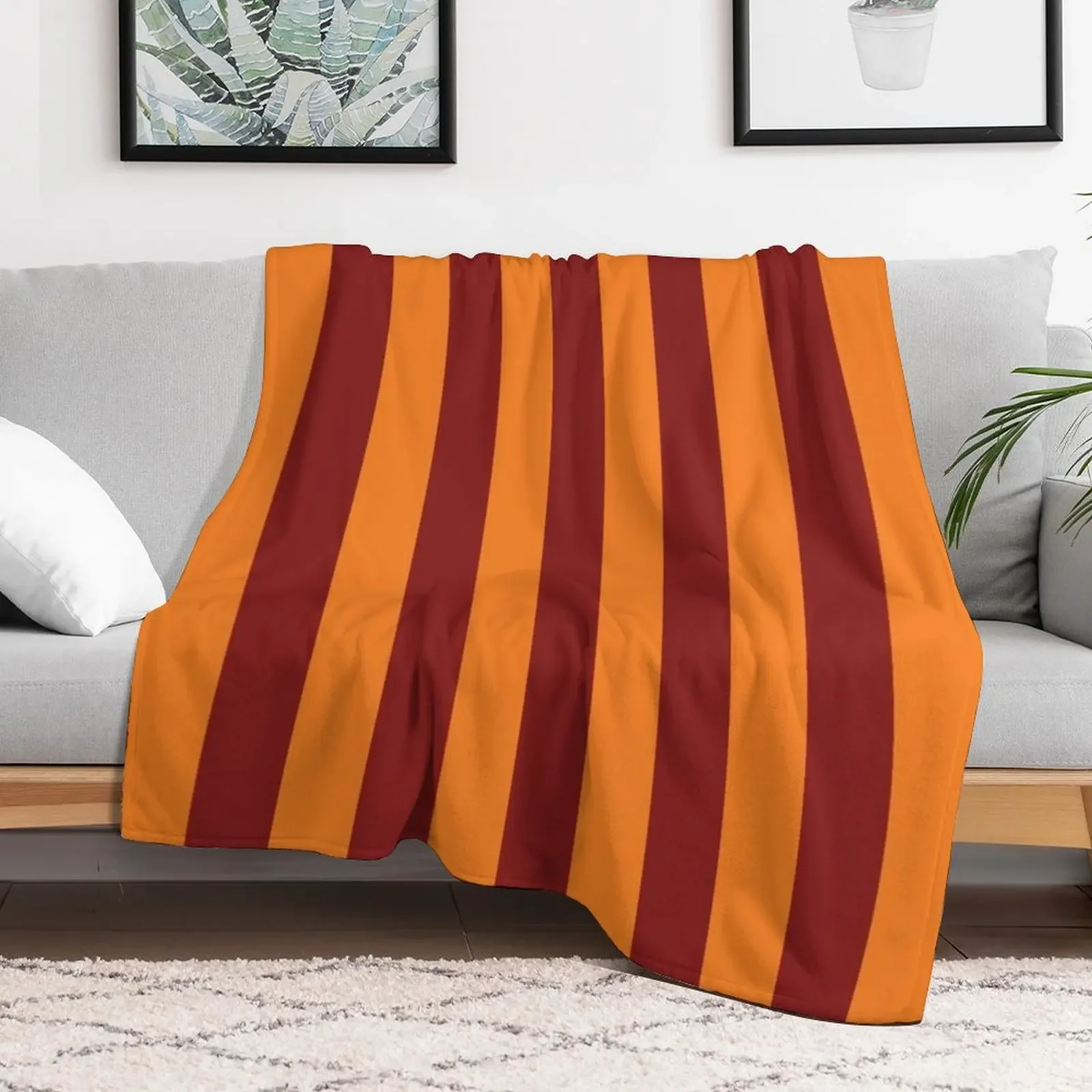 Claret & Amber Stripes Throw Blanket Loose Custom Blankets