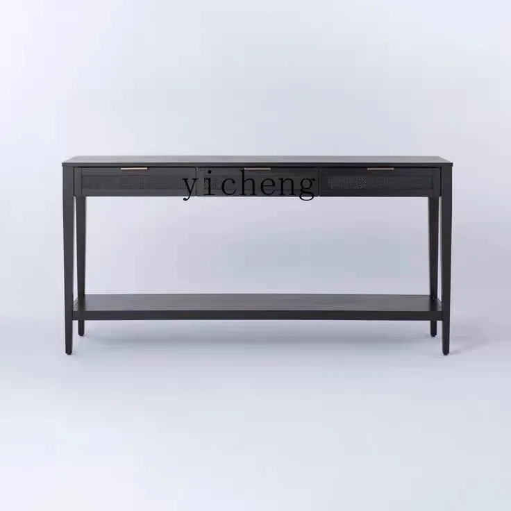 

H3-23 entrance table, black living room end view table, solid wood entrance table, foyer partition entrance cabinet