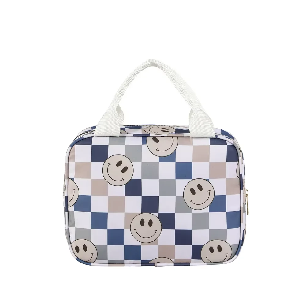 Insulated Lunch Bag College Style Lunch Box Reusable Smiling Face Lunch Bag Suitable For Girls Or Boys School Travel Picnic