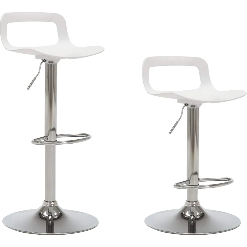 

Bar Stools Set of 2, adjustable counter height bar stools, metal Kitchen Island bar chairs, white