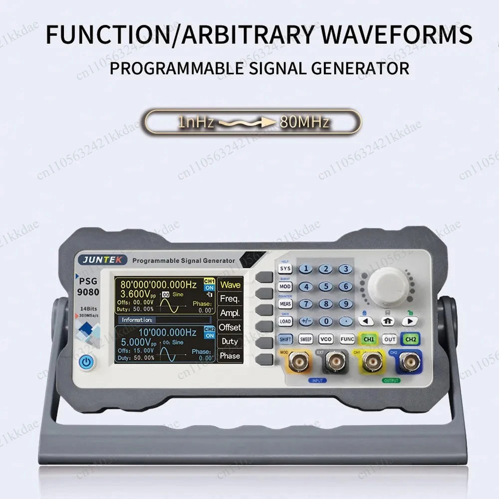 For JUNTEK 2 Channel 60MHz 80MHz Programmable DDS Arbitrary Waveform Function Signal Generator Frequency Counter PSG9080