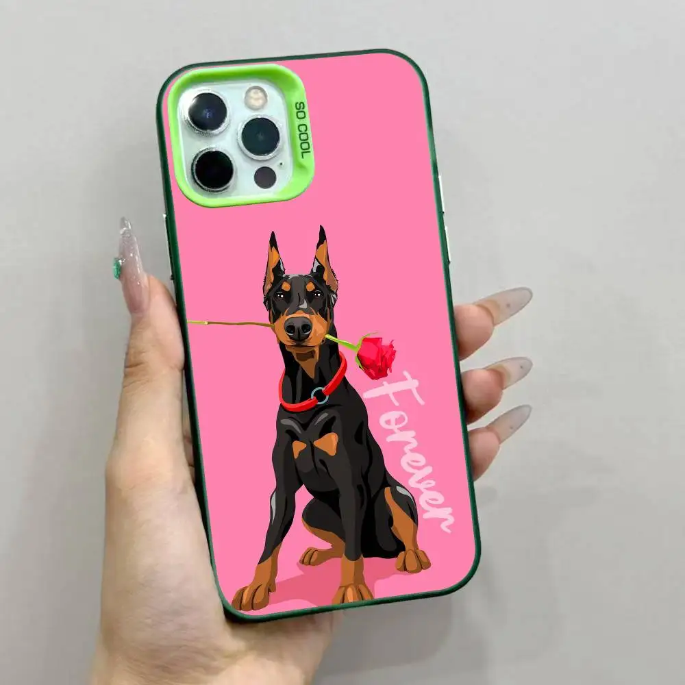 حافظة هاتف Aloof Doberman Pinscher لهاتف Apple 11 12 13 14 15 16Pro Max Plus حافظة هاتف مطلية