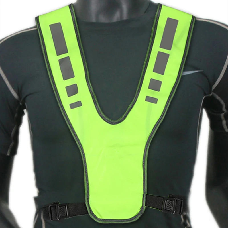 Reflective Vest and Handband Night High Visibility Reflective Warning Strap for Outdoor Motorcycle Sports Safety Work Security