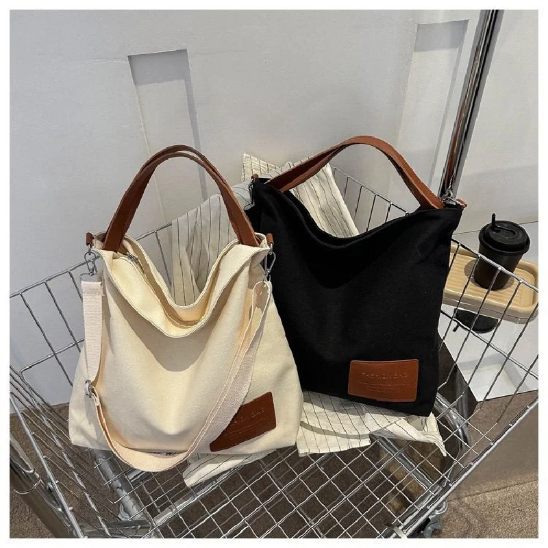 2024 new Canvas bag women\'s large capacity popular textured handbag commuter college students class crossbody bag for woman