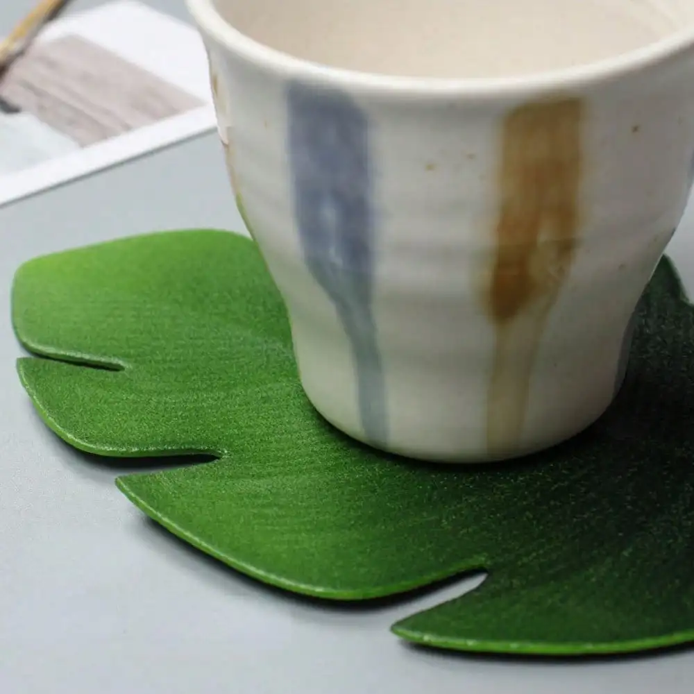 4/6pcs/set Plant Coasters EVA Simulation Turtleback Leaf Placemat Waterproof Non-slip Anti-scald Leaf Decorative Coffee Mat