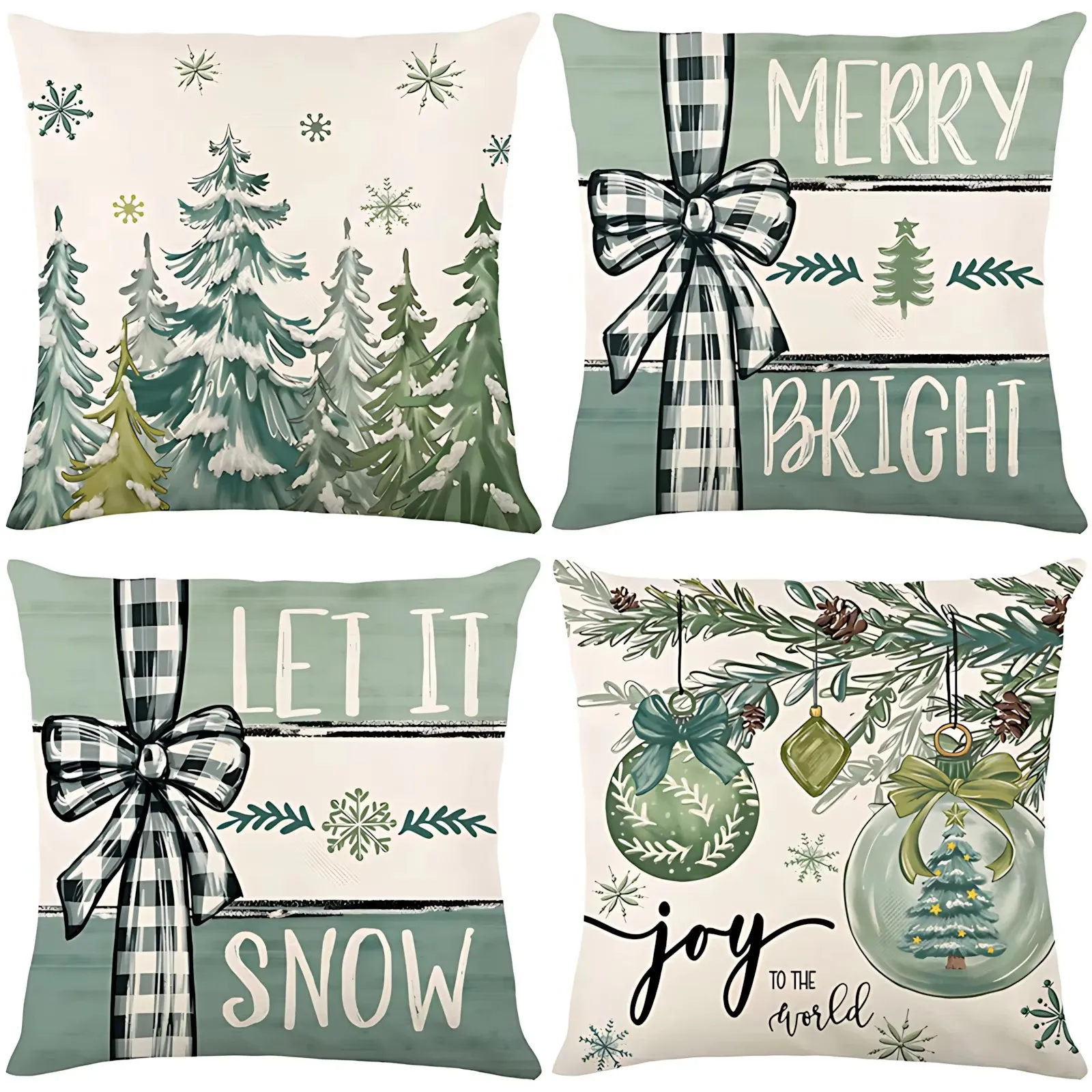 2024 New  Merry Christmas Throw Pillow Cover Cushion Xmas Holiday Case Decoration Sofa Couch Living Room Decor Pillowcase