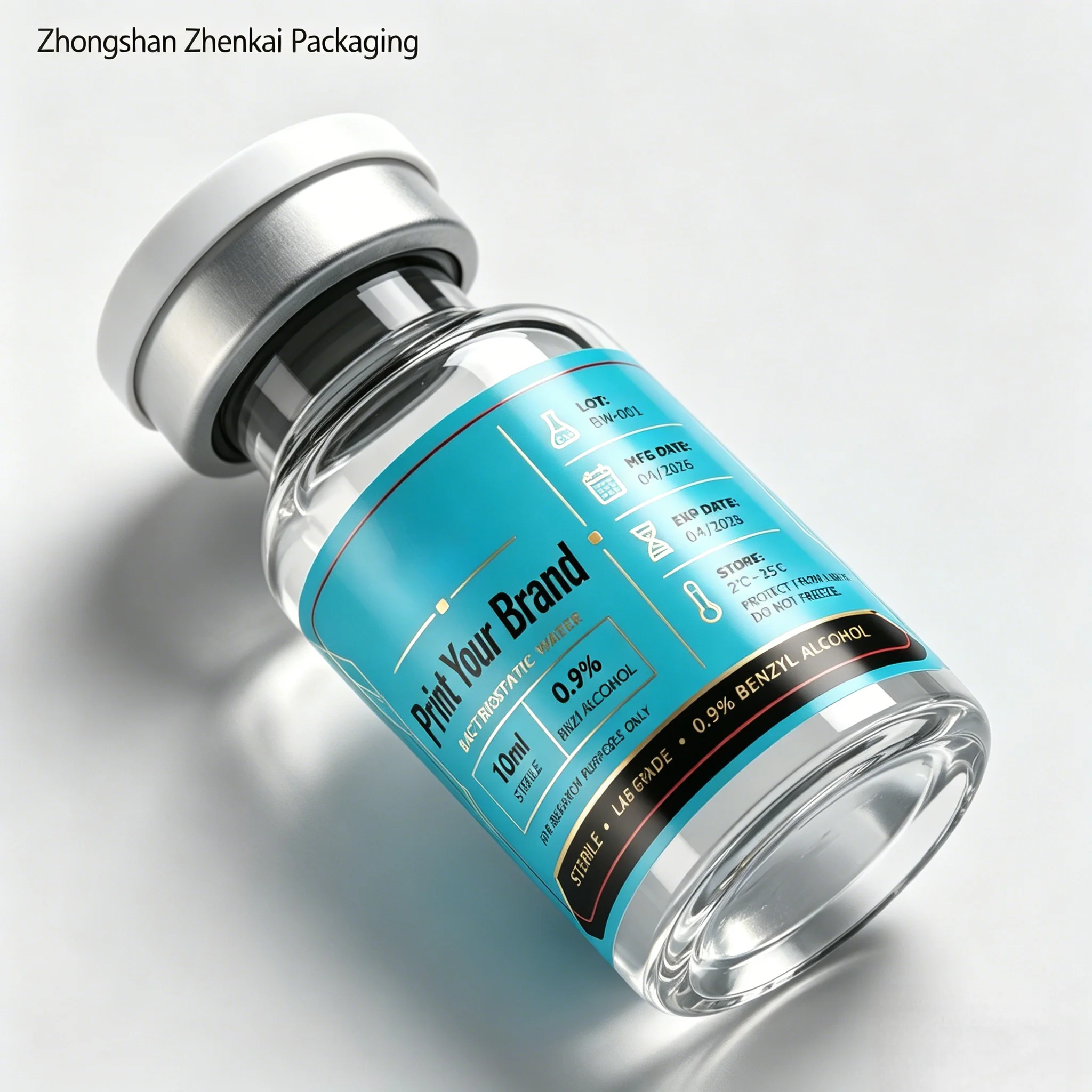Self Adhesive Vinyl Waterproof HD Stickers Custom Beauty Fitness Style for 3ml/5ml/10ml Peptide Bottles