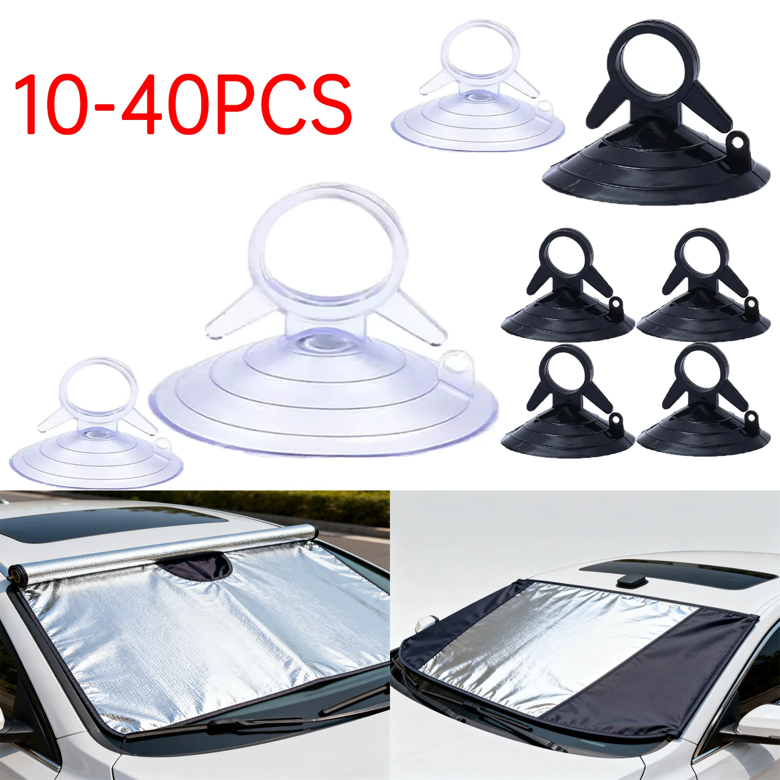 

10-40X 45mm Diameter Car Sun Visor Fixing Suction Cup PVC Cups Clear Rubber Plastic Suckers Car Hook Clip Fastener Accessories