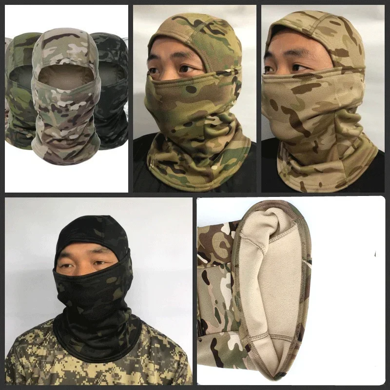 Winter Fleece Camouflage Sturmhaube Outdoor Jagd Radfahren Wandern Skifahren Schal Gesichtsmaske Winddicht Männer – Detail 2