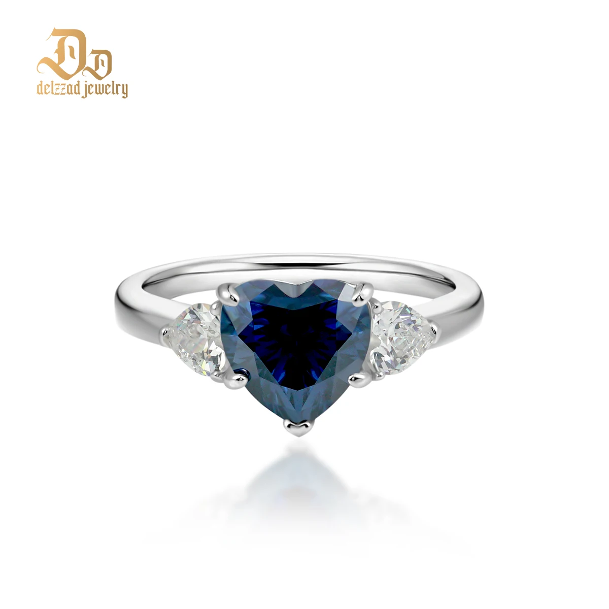 

Delzzad 100% S925 Silver D Color Heart Link Ring Suitable for Women Exquisite High-End Luxury Wedding Birthday Jewelry Gifts