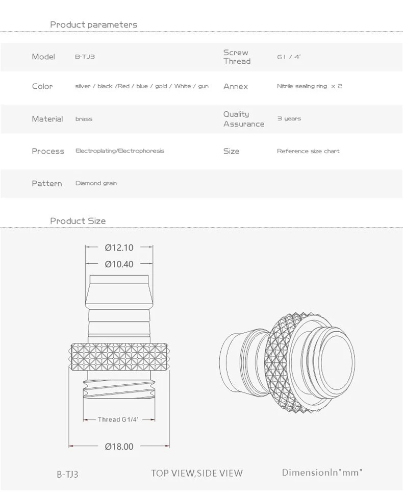 Bykski macio tubo g1/4 fitting fitting uso apropriado para 9.5*12.7mm / 10*16mm /13*19mm mangueira computador mão apertar acessórios conector B-TJ3