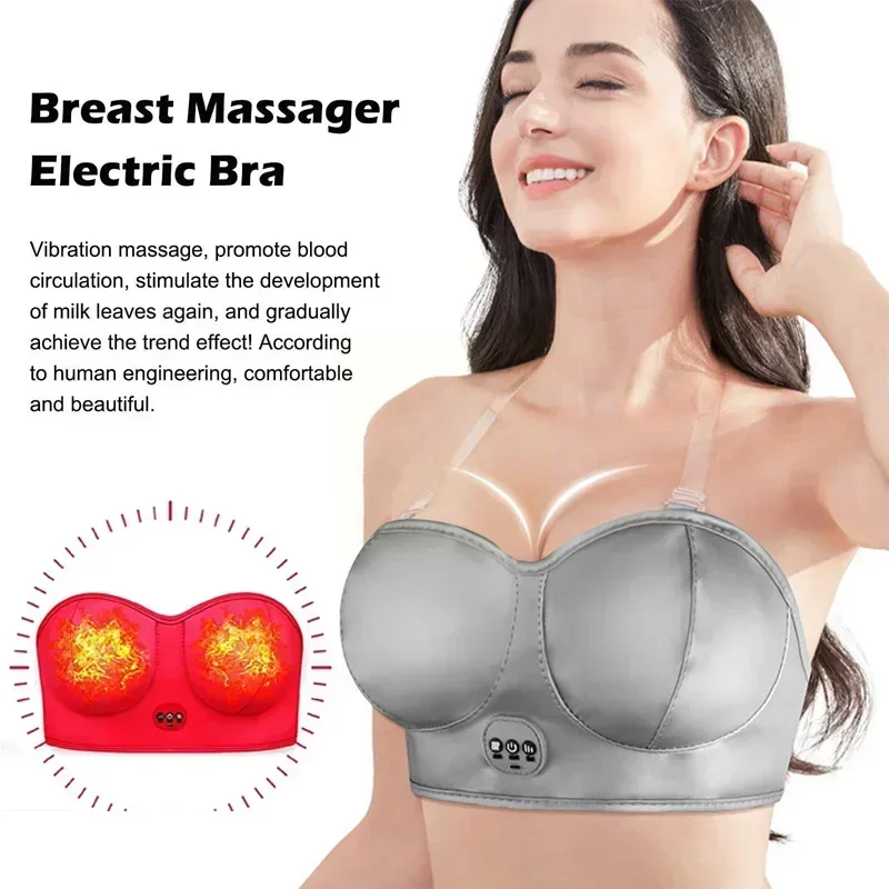 Electric Breast Massage Bra Electronic Vibration Chest Massager Breast Enhancement Instrument Breast Heating Stimulator Machine