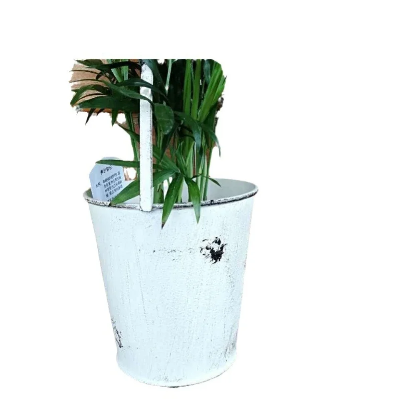 

Pastoral retro old iron hanging barrel wind chimes, hanging hanging flower pots, succulent flower utensils