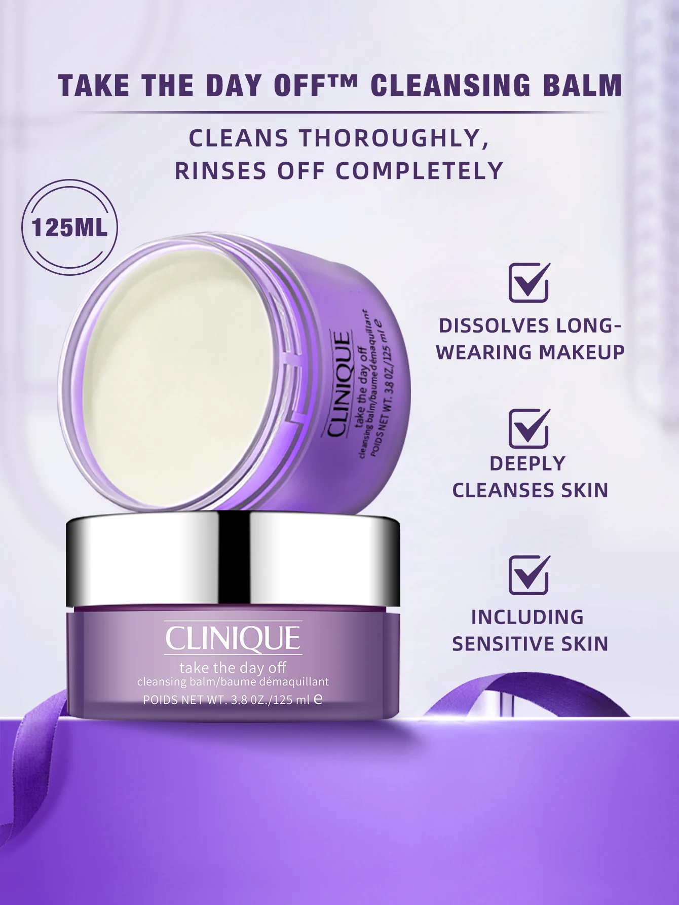 

Clinique Take The Day Off Очищающий бальзам для снятия макияжа — 3,8 унции./125 мл