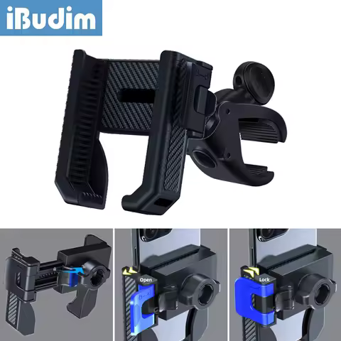 iBudim Bike Phone Mount Motorcycle Bicycle Handlebar Mobile Phone Holder Clip Universal Cellphone Stand for Scooter ATV/UTV