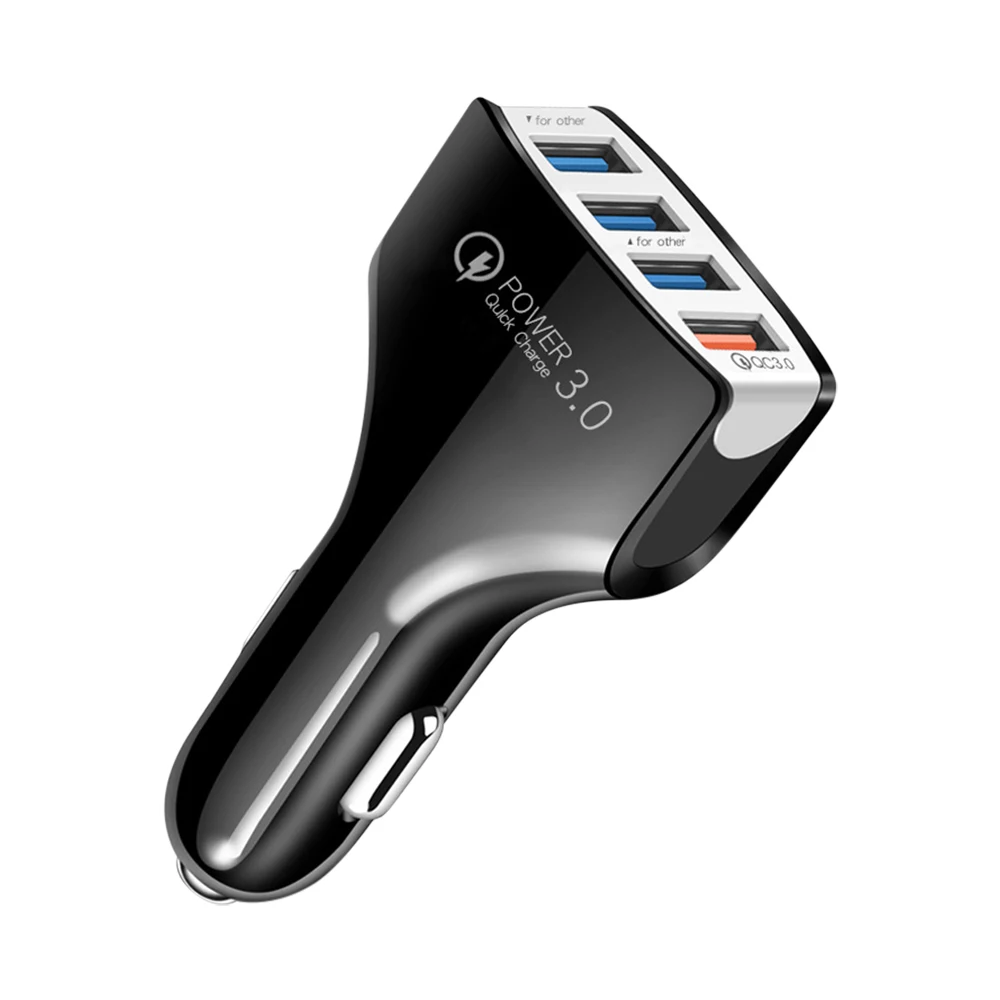 4 Ports USB Car Charger Fast Charging Quick Charge 3.0 USB Car Charger Adapter For iPhone 15 14 X Xiaomi Samsung Mobile Chargers