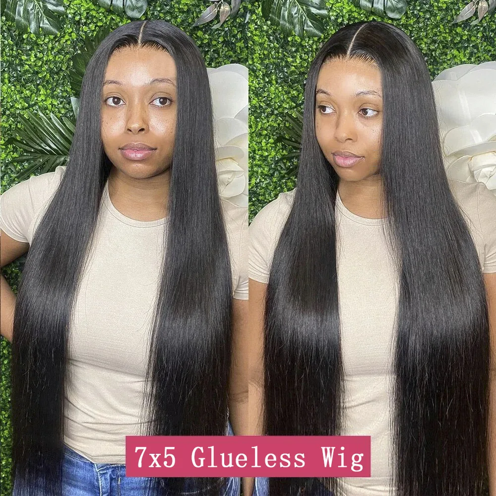 

Glueless Ready to Go 7x5 Lace Closure Wig Glueless Human Hair Straight Hair Glueless 13x4 Lace Frontal Pre Cut For Black Women