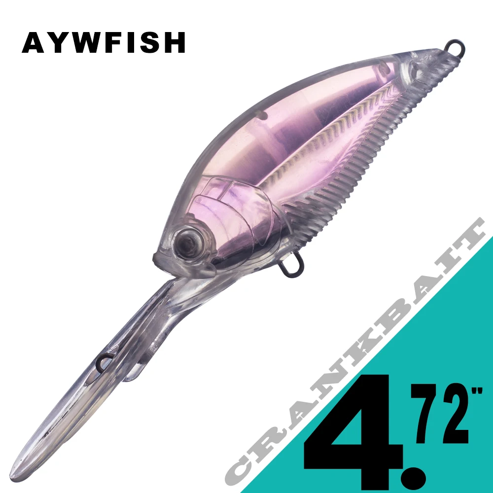 AYWFISH 10PCS / Lot Floating Bait 4.72IN 19.3G Unpainted Crankbait Wobbler Deep Water Diver Crank Bait Blanks Fish Lure Tackle