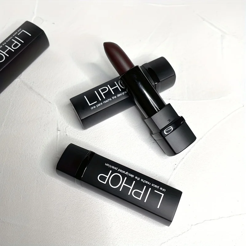 أحمر شفاه بني عميق غير لامع، لون الشوكولاتة للهالوين والحفلات التنكرية، يدوم طويلاً، مناسب لجميع أنواع البشرة، لون داكن #6