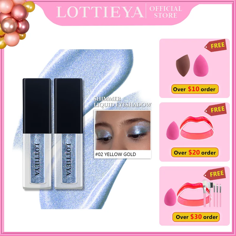 Lottieya อายแชโดว์เป็นประกายน้ำกันน้ำยาวนานยาวแวววาวเครื่องสำอางเป็นของขวัญสำหรับสาวๆ